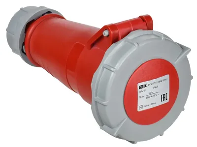 Розетка CEE IEK PSR22-016-4-0-67, 16 А, 380 В, 3P+PE, 6 ч, IP67