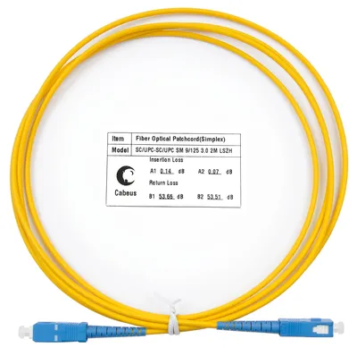 Патч-корд оптический Cabeus FOP(s)-9-SC-SC-2m, Simplex SC-SC, OS2 9/125, LSZH, 2 м
