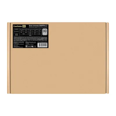 Блок питания ExeGate 600PPH-LT-OEM, 600 Вт, ATX, 80 PLUS, APFC, 120 мм