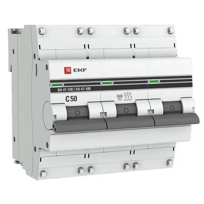 Автоматический выключатель EKF mcb47100-3-50C-pro, 3P, 50 А, C, 10 кА