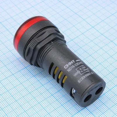 Индикатор ND16-22D/4C красный, встр. конденсатор, IP65 АС230В (R) 828067