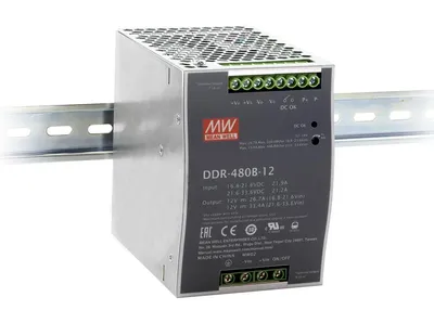 Преобразователь DC/DC Mean Well DDR-480B-12, 400.8Вт, 16.8…33.6В→12В/33.4А, DIN-рейка