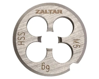 Плашка резьбонарезная ZALTAR ZA-10404, круглая, HSS, M6×1,0, 20×7 мм