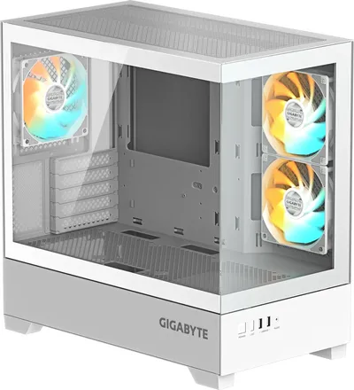 Корпус Gigabyte GB-C201PI (C201 Panoramic Ice), mATX, белый, без БП, закалённое стекло