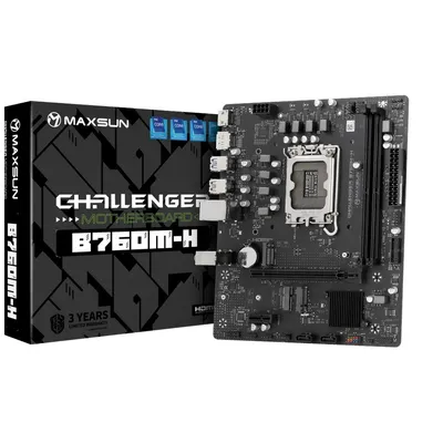 Материнская плата MAXSUN MS-Challenger B760M-H, LGA1700, B760, DDR4, mATX