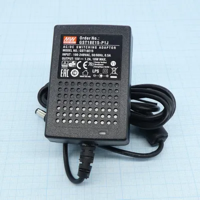 Блок питания Mean Well GST18E15-P1J, AC-DC, 18Вт, 15В/1.2A