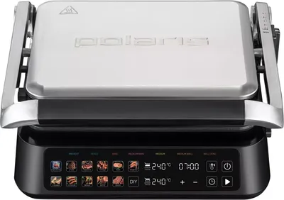 Гриль электрический Polaris PGP 3018 2000Вт серебристый/черный