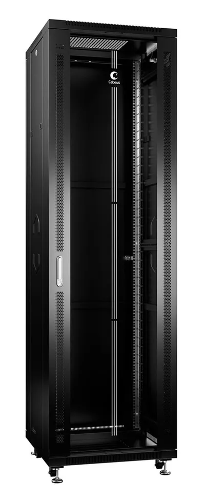 Шкаф телекоммуникационный Cabeus SH-05C-42U60/80-BK, напольный 19", 42U, 600×800×2055 мм, черный