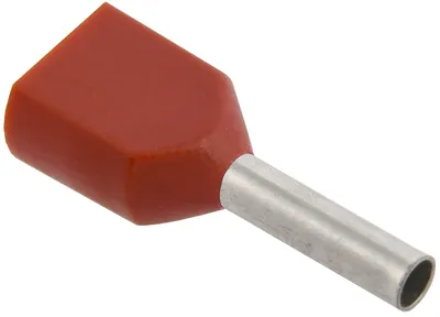 Наконечник IEK UTE10-D75-100, штыревой двойной 0.75мм², темно-красный