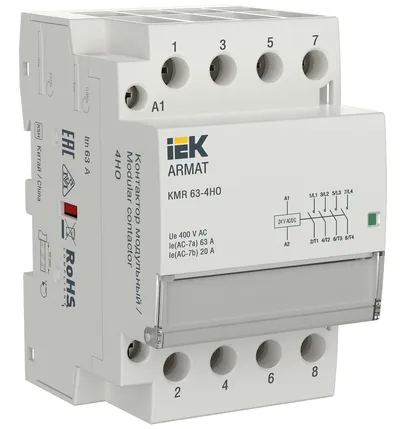 Контактор модульный IEK AR-KMR20-063-40-024, 63А, 24В AC/DC, 4НО