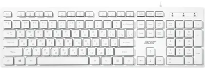 Клавиатура Acer OKW503, USB, 104 клавиши, мембранная, белая