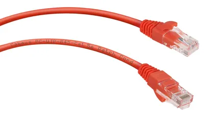 Патч-корд Cabeus PC-UTP-RJ45-Cat.5e-0.5m-RD, U/UTP Cat.5e, 0.5м, красный, PVC