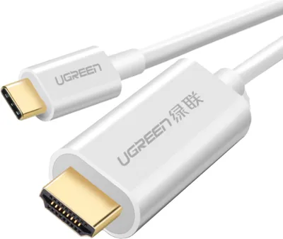 Кабель UGREEN MM121 30841, HDMI-USB, 4K, 1.5м, белый