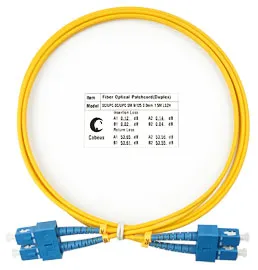 Патч-корд оптический Cabeus FOP(d)-9-SC-SC-1,5m, SC-SC, 9/125, duplex, LSZH, 1,5 м