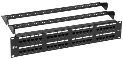 Патч-панель ITK PP48-2UC5EU-D05-1, 2U, 48×RJ45, кат.5E UTP