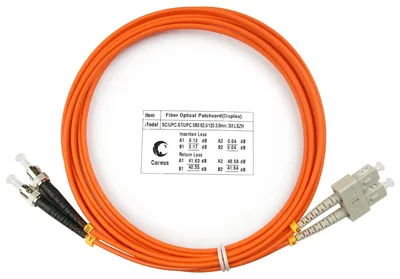 Патч-корд оптический Cabeus FOP-62-SC-ST-3m, Duplex SC/ST, 62.5/125, 3м