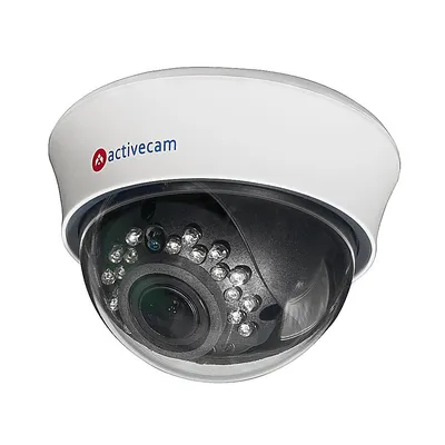 Видеокамера ActiveCam AC-H1D2, купольная внутренняя, 1 Мп 1280x720, 2.8–12 мм