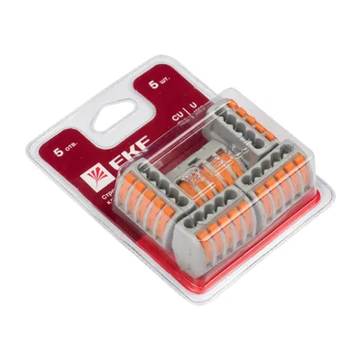 Клемма EKF PROxima СМК 222-415 (plc-smk-415b), пружинная, серая, блистер 5 шт