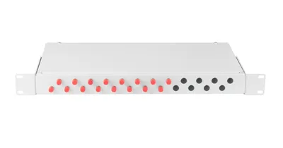 Оптический кросс NIKOMAX ESSENTIAL NMF-RP16FCUS2-WS-ES-1U-GY, 19", 1U, 16×FC/UPC, SM