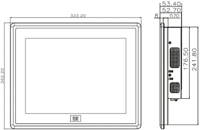 Панельный компьютер IEI PPC2-C12-EHL-J1/8G, 12.1" XGA, PCAP, Celeron J6412, 8 ГБ LPDDR4x