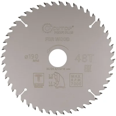 Диск пильный FIT 75-19048Т, 190×30/25,4/20/16мм, 48 зубьев