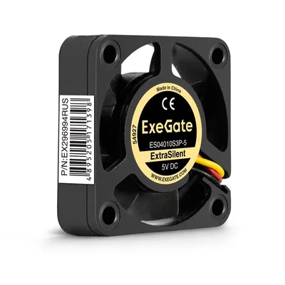 Вентилятор EXEGATE ExtraSilent ES04010S3P-5, 40x40x10 мм, 5 В, 4500 об/мин, 3 pin