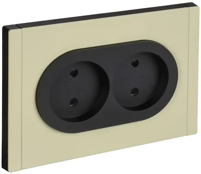 Розетка IEK FORTE&PIANO FP825M, 2-местная, без заземления, со шторками, 10 А, 250 В