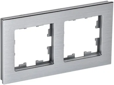 Рамка IEK BRITE BR-M22-M-K47, 2-местная, металл, алюминий, скрытый монтаж, IP20