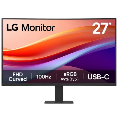 Монитор LG 27U421A-B, 27" VA 1920x1080, 100 Гц, 5 мс, изогнутый 1500R, HDMI, USB-C