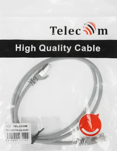 Патч-корд Premier NA102-FTP-C5E-1M, FTP кат.5E, 4 пары, 1 м, серый, RJ-45–RJ-45
