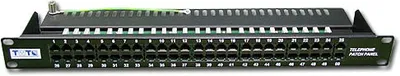 Патч-панель TWT TWT-PP50TEL12, 19" 1U, 50×RJ12, телефонная, черная