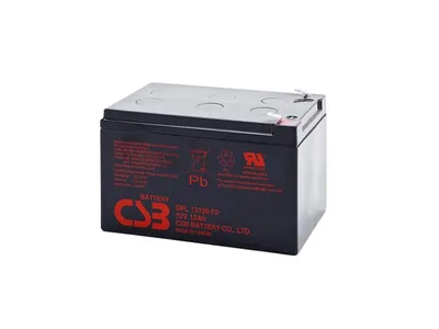 Аккумулятор CSB GPL12120 F2, 12 В, 12 А·ч, клемма F2