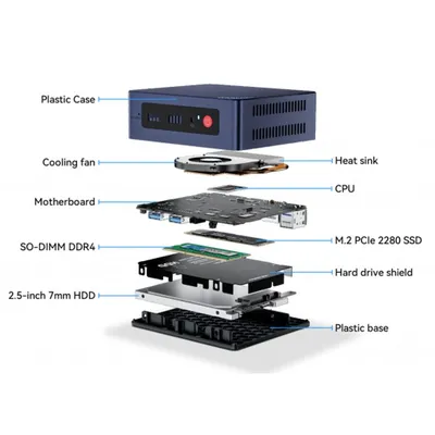 BL/MINI S12 PRO-LP/N100/12G/512G/2.5G*1 Beelink Мини-компьютер BL/MINI  S12 PRO-LP/N100/12G/512G/2.5G*1/Navy Blue