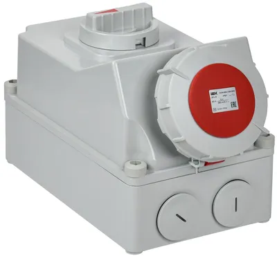 Розетка CEE IEK PSR12-063-4-5-67, 63 А, 380 В, 3P+PE, 6ч, IP67
