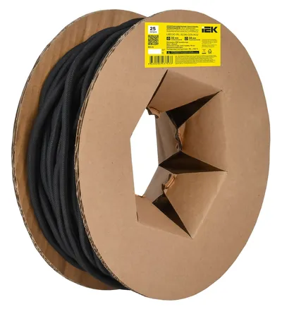 Оплетка кабельная IEK UBS30-PL-3234-025-K02, 32–34 мм, 25 м, полиэстер, чёрная