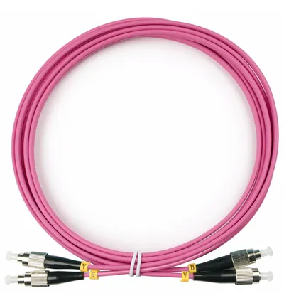 Патч-корд оптический Cabeus FOP-50-OM4-FC-FC-3m, OM4, FC/FC, 3м, маджента