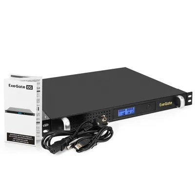 ИБП ExeGate UNL-1200.LCD.AVR.8C13.RJ.USB.1U, 1200VA/720W, 1U