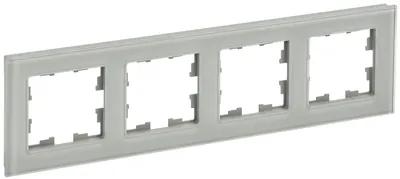 Рамка IEK BRITE BR-M42-G-K30, 4 поста, стекло, графит, IP20