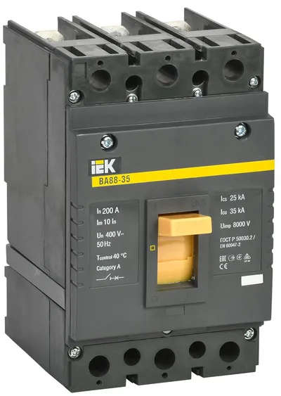 Автоматический выключатель IEK ВА88-35 SVA30-3-0200, 3P, 200 А, 35 кА