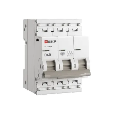 Выключатель автомат. EKF M636340D, 3P 40А, характеристика D, 6кА