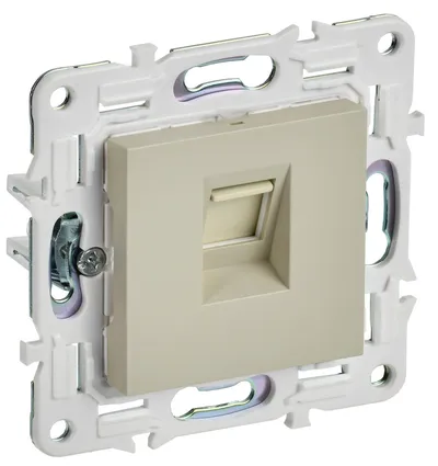Розетка компьютерная IEK SKANDY SK-K10-1-K10, RJ45 кат.5E, 1 пост, бежевая