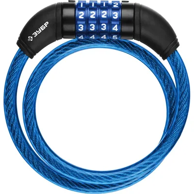 Замок тросовый ЗУБР 37262-65_z01, кодовый, трос 650мм, d10мм