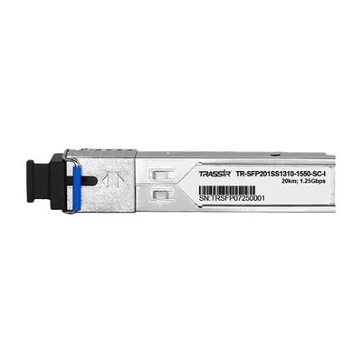 SFP-модуль Trassir TR-SFP201SS1310-1550-SC-I, 1.25Гбит/с, 20км