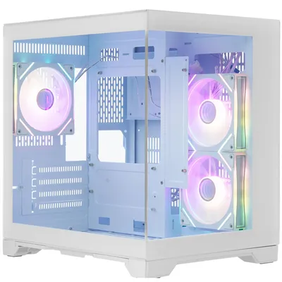 Корпус 1STPLAYER MV5-TP-WH-2FC7R-W-1FC7-W, mATX, Mini-Tower, белый