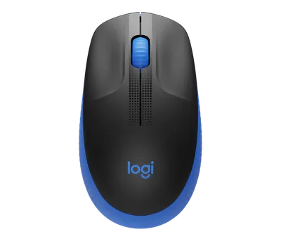 Мышь беспроводная Logitech M190 черный/синий, 1000 dpi, радиоканал, USB, кнопки - 3