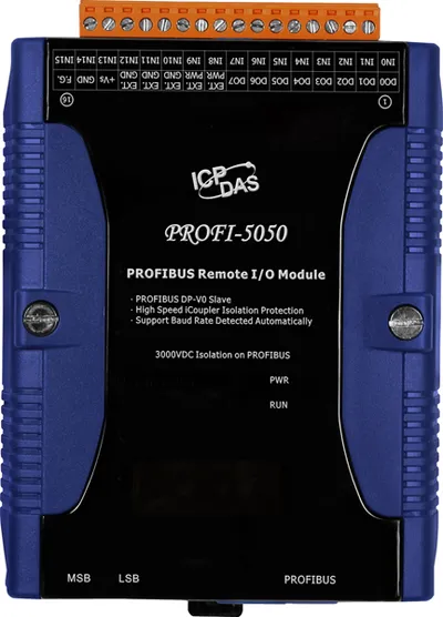 Модуль ввода-вывода ICP DAS PROFI-5050 CR, PROFIBUS DP-V0, 16 DI / 8 DO