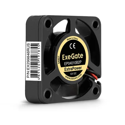 Вентилятор ExeGate EX299846RUS, 12В DC, 40x40x10мм, 2-Ball, 7800RPM