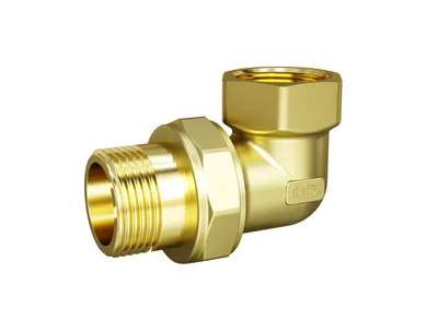 Сгон разъемный угловой LD Pride LD.65.534.15, DN15 (1/2"), ВР/НР, латунь, 90°