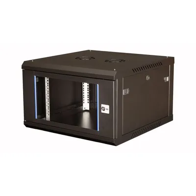 Шкаф настенный Datarex DR-631101, 19", 6U, 600×600 мм, стекло, чёрный