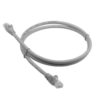 Патч-корд LANMASTER LAN-PC45/U6-0.3-GY, UTP кат.6, 0.3 м, LSZH, серый